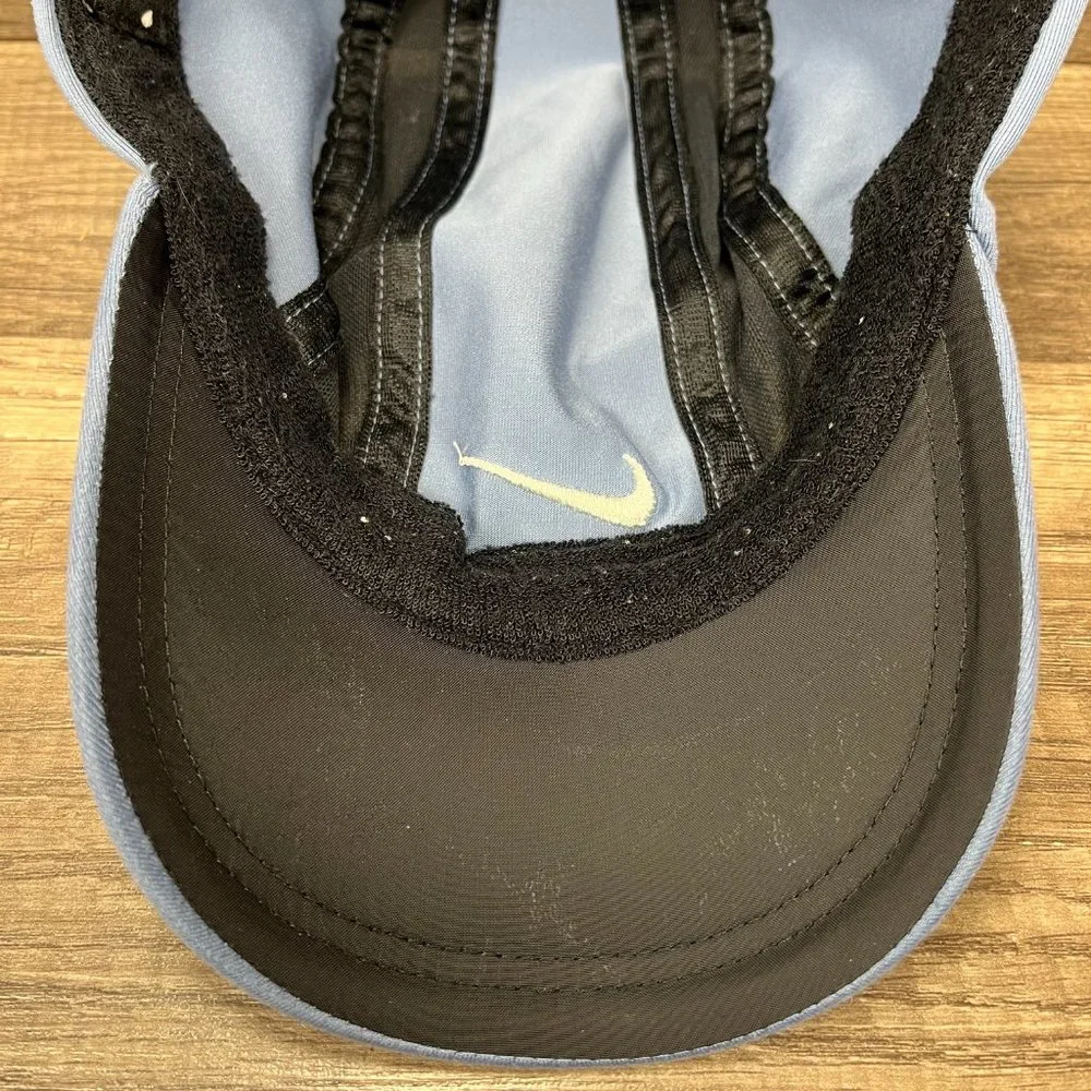 Nike Running Cap Hat Blue Adjustable Strapback One Size Swoosh Just Do It - Picture 9 of 10